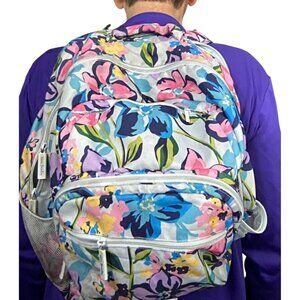 Vera Bradley Floral Backpack With Padded Straps & Zippered Compartments